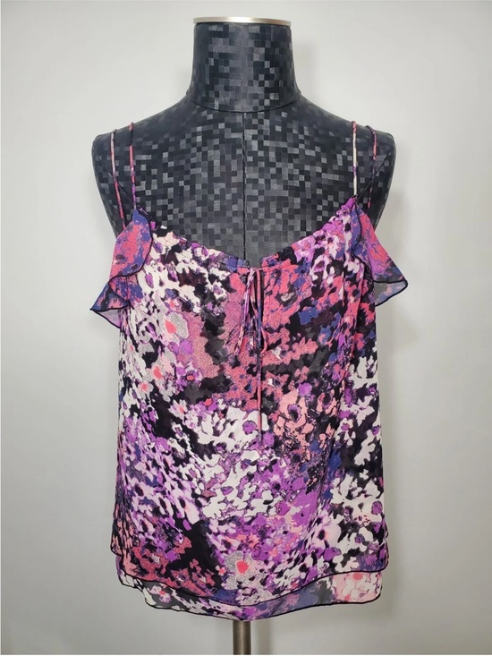 Lafayette 148 New York Tops - Lafayette 148 New York Pink & Purple Floral Spaghetti Strap Cami